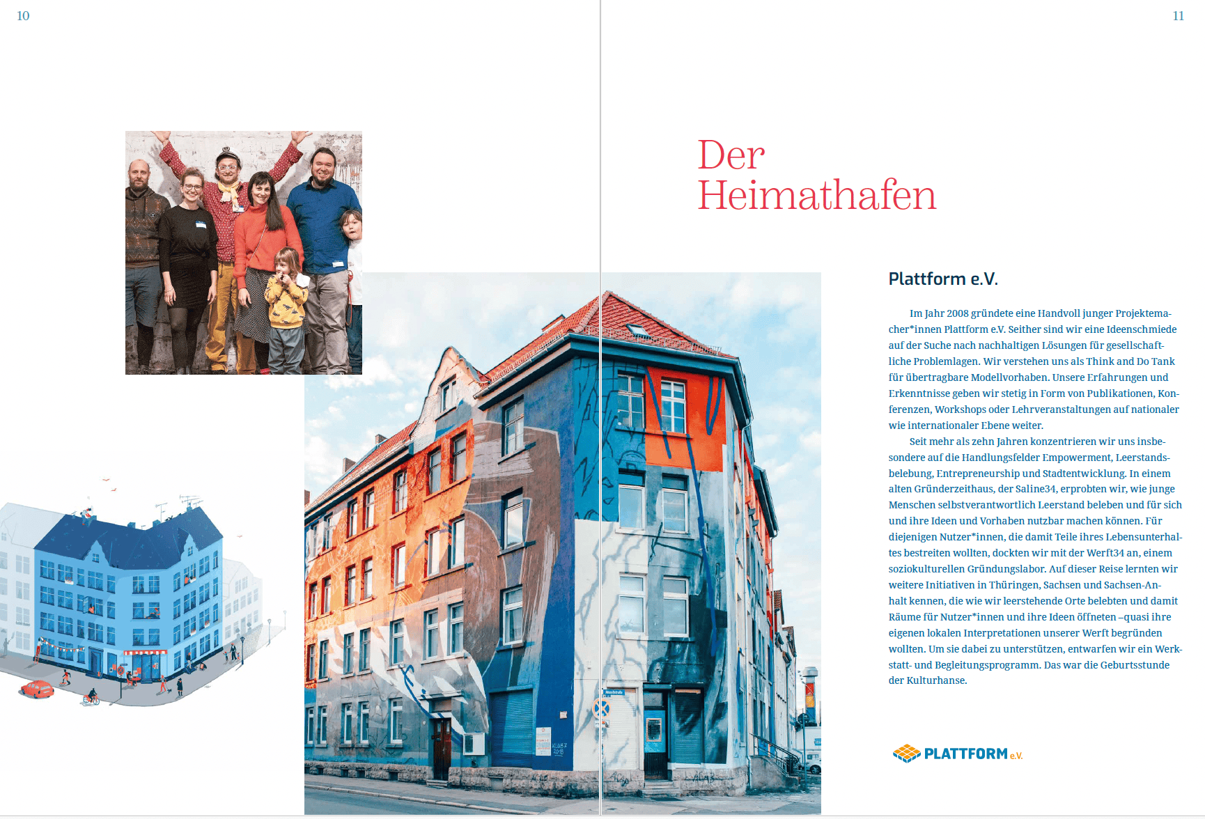 Bunt bemalter Haus in Hamburg, Teil der Kulturhanse Expeditionen.