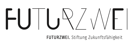 FuturZwei Logo mit Slogan, modernes Design, klare Schrift.